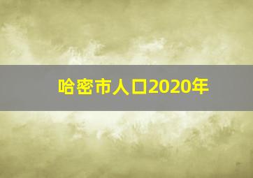 哈密市人口2020年