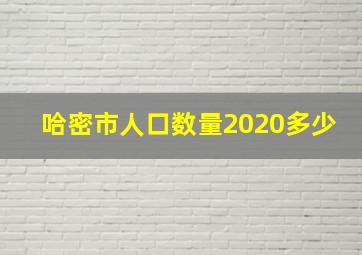 哈密市人口数量2020多少