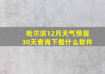 哈尔滨12月天气预报30天查询下载什么软件