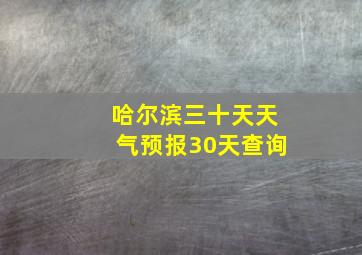 哈尔滨三十天天气预报30天查询