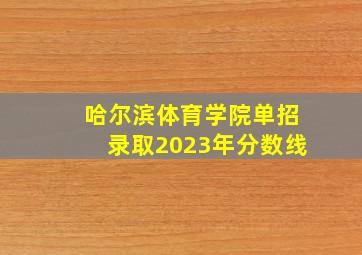 哈尔滨体育学院单招录取2023年分数线