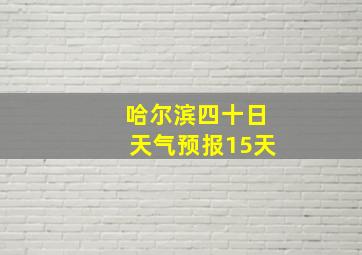 哈尔滨四十日天气预报15天