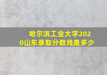 哈尔滨工业大学2020山东录取分数线是多少