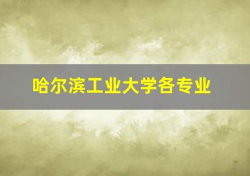 哈尔滨工业大学各专业