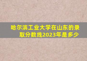 哈尔滨工业大学在山东的录取分数线2023年是多少