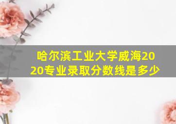 哈尔滨工业大学威海2020专业录取分数线是多少