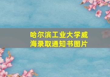 哈尔滨工业大学威海录取通知书图片