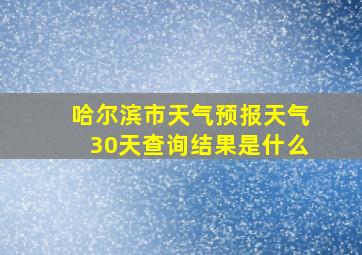 哈尔滨市天气预报天气30天查询结果是什么