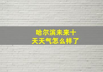 哈尔滨未来十天天气怎么样了