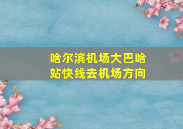 哈尔滨机场大巴哈站快线去机场方向