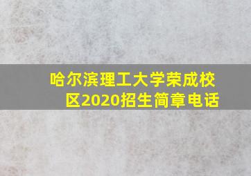 哈尔滨理工大学荣成校区2020招生简章电话