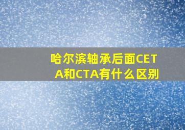 哈尔滨轴承后面CETA和CTA有什么区别