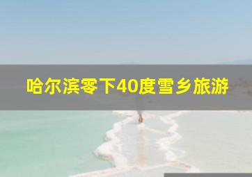 哈尔滨零下40度雪乡旅游