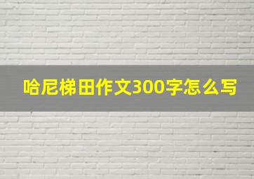 哈尼梯田作文300字怎么写