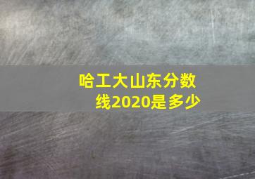 哈工大山东分数线2020是多少