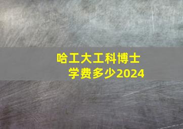 哈工大工科博士学费多少2024