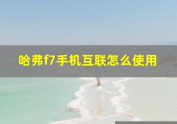 哈弗f7手机互联怎么使用