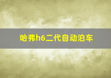 哈弗h6二代自动泊车