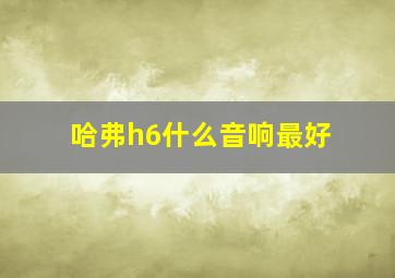 哈弗h6什么音响最好