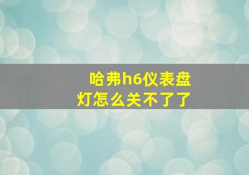 哈弗h6仪表盘灯怎么关不了了