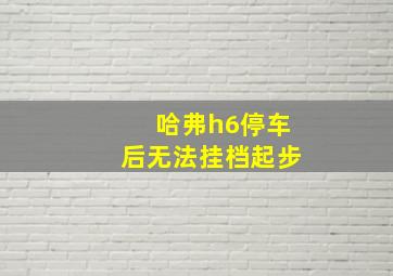 哈弗h6停车后无法挂档起步