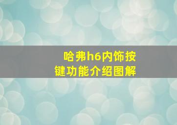 哈弗h6内饰按键功能介绍图解