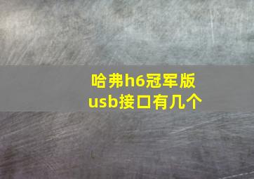 哈弗h6冠军版usb接口有几个