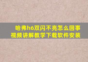 哈弗h6双闪不亮怎么回事视频讲解教学下载软件安装