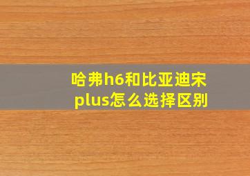 哈弗h6和比亚迪宋plus怎么选择区别