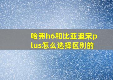 哈弗h6和比亚迪宋plus怎么选择区别的