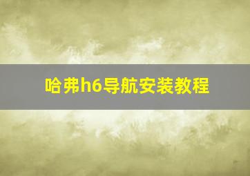 哈弗h6导航安装教程