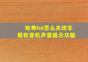 哈弗h6怎么关闭车载收音机声音提示功能