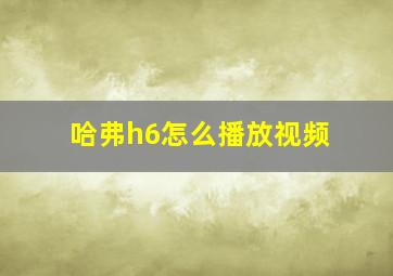 哈弗h6怎么播放视频