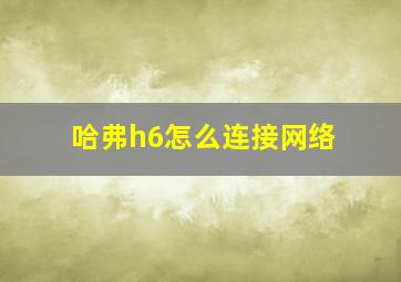 哈弗h6怎么连接网络