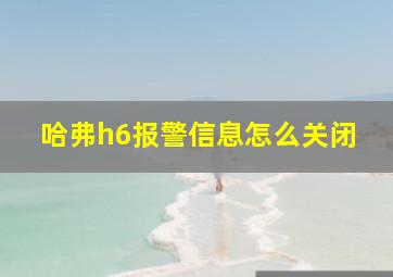 哈弗h6报警信息怎么关闭