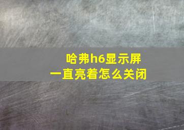 哈弗h6显示屏一直亮着怎么关闭