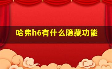 哈弗h6有什么隐藏功能