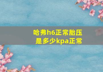 哈弗h6正常胎压是多少kpa正常