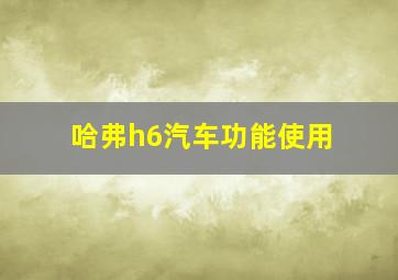 哈弗h6汽车功能使用