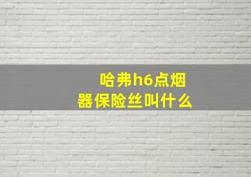 哈弗h6点烟器保险丝叫什么