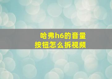 哈弗h6的音量按钮怎么拆视频