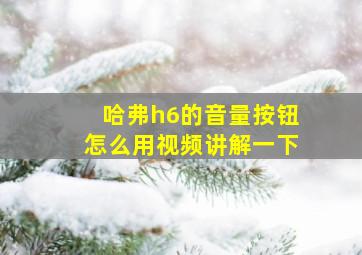 哈弗h6的音量按钮怎么用视频讲解一下