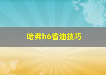 哈弗h6省油技巧