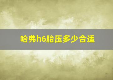 哈弗h6胎压多少合适