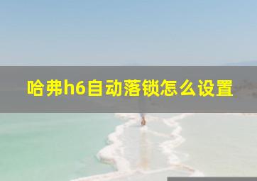 哈弗h6自动落锁怎么设置