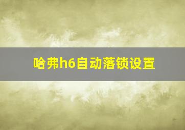 哈弗h6自动落锁设置