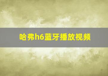 哈弗h6蓝牙播放视频