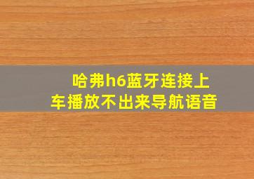 哈弗h6蓝牙连接上车播放不出来导航语音