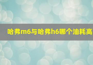 哈弗m6与哈弗h6哪个油耗高