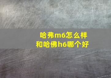 哈弗m6怎么样和哈佛h6哪个好